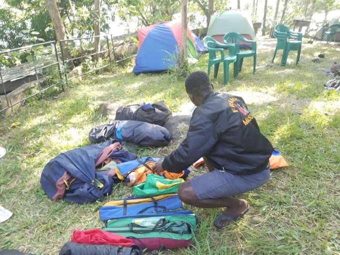 Tents up